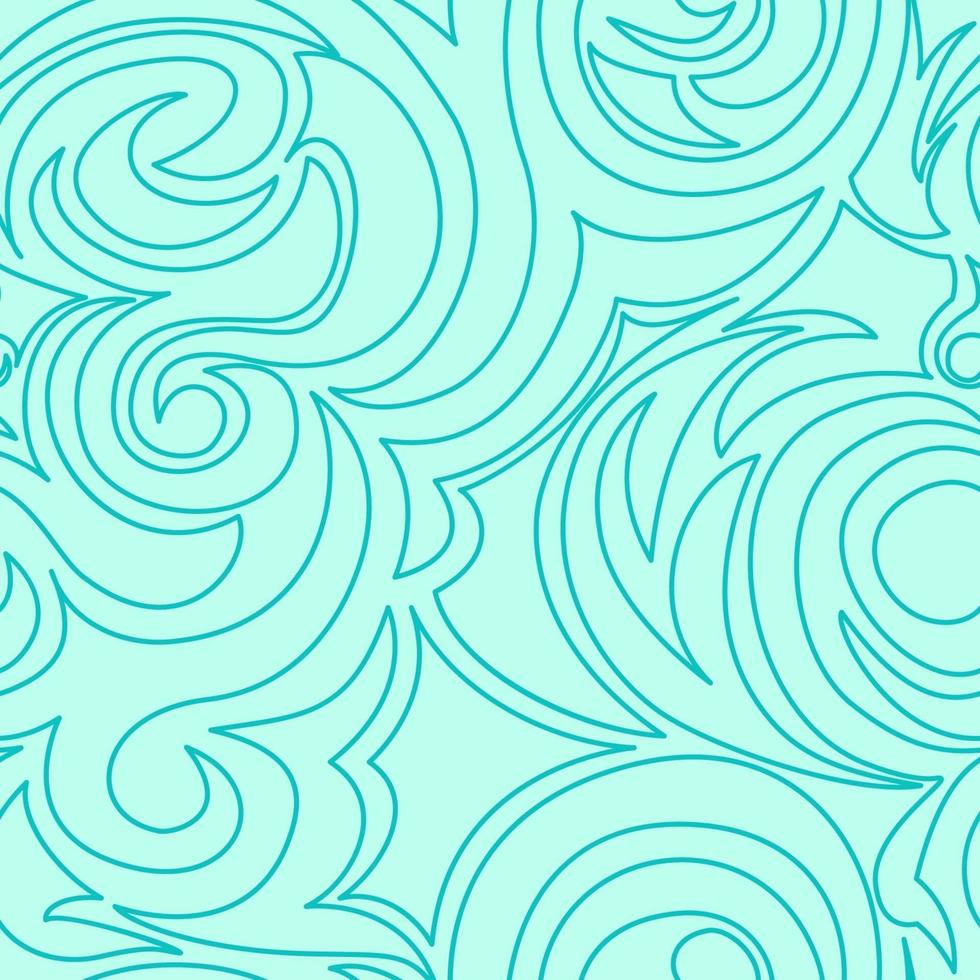 texture turquoise transparente de spirales et de boucles dans un style linéaire. vecteur