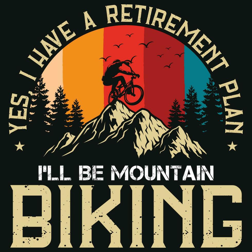 Montagne Cyclisme graphique T-shirt conception vecteur