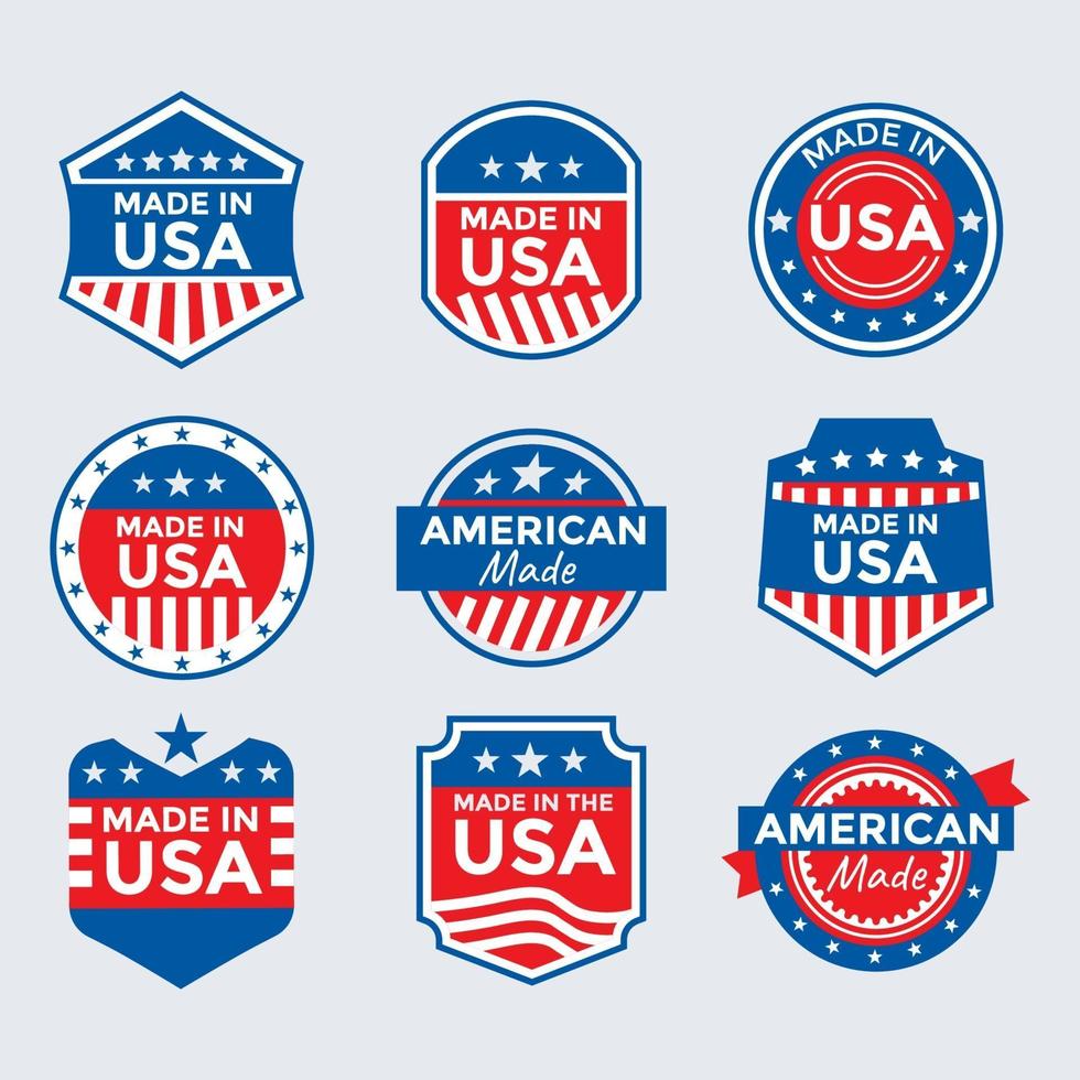 collection de badges made in usa vecteur