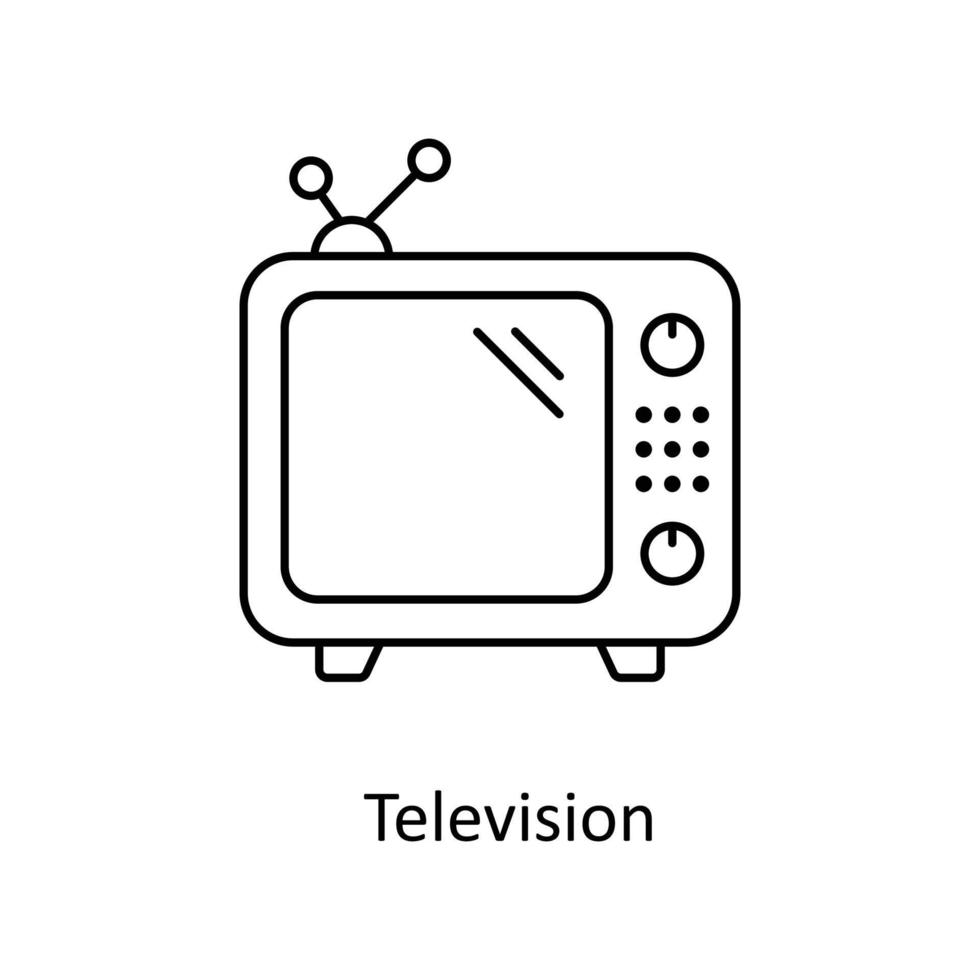 télévision vecteur contour Icônes. Facile Stock illustration Stock