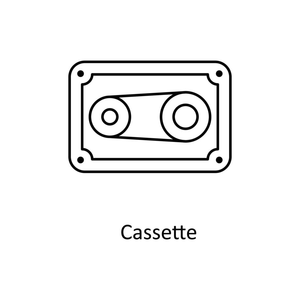 cassette vecteur contour Icônes. Facile Stock illustration Stock