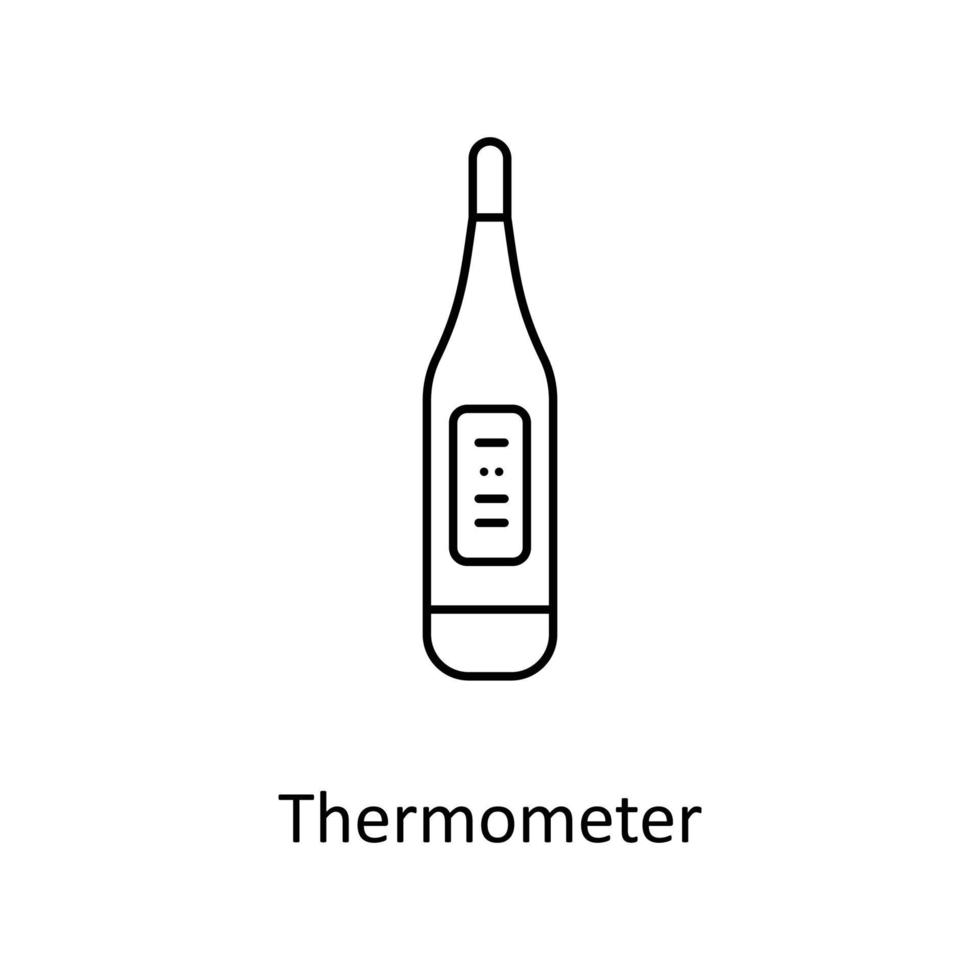 thermomètre vecteur contour Icônes. Facile Stock illustration Stock