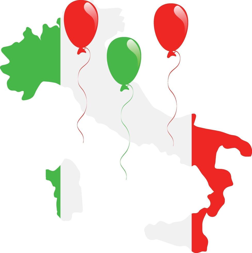 drapeau de la carte de l'Italie vecteur