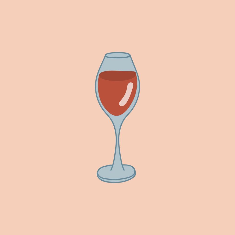 rouge du vin verre icône, verre de vin logo, verrerie icône vecteur art illustration isolé