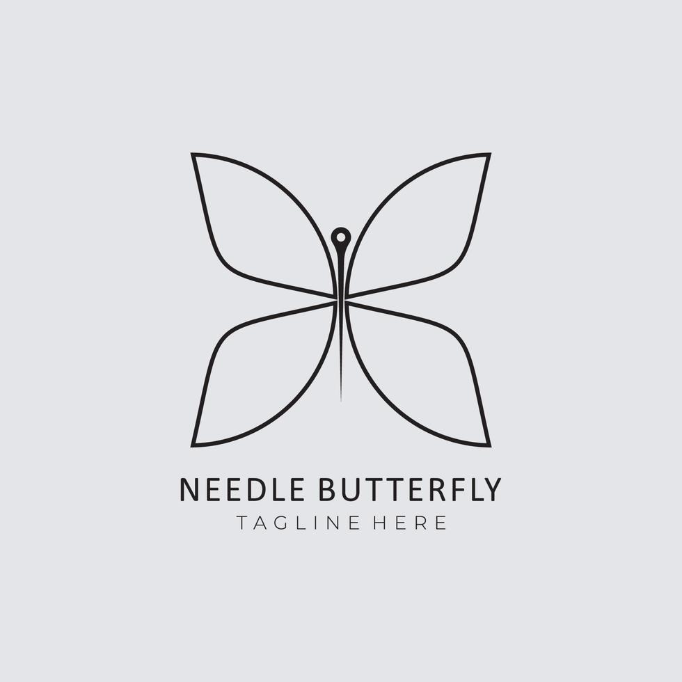 vecteur illustration papillon logo conception avec aiguilles