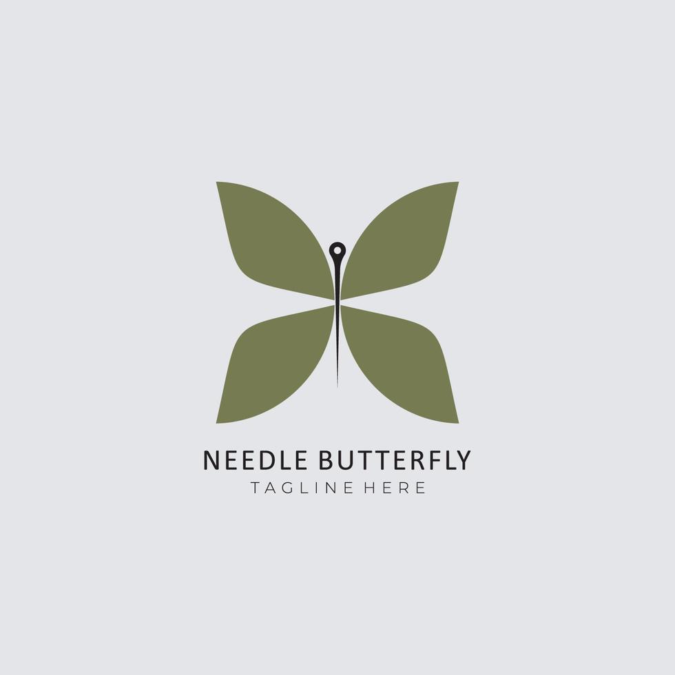 vecteur illustration papillon logo conception avec aiguilles