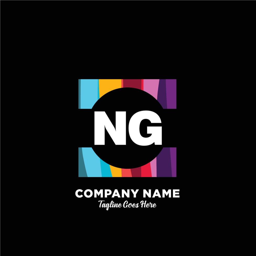 ng initiale logo avec coloré modèle vecteur. vecteur