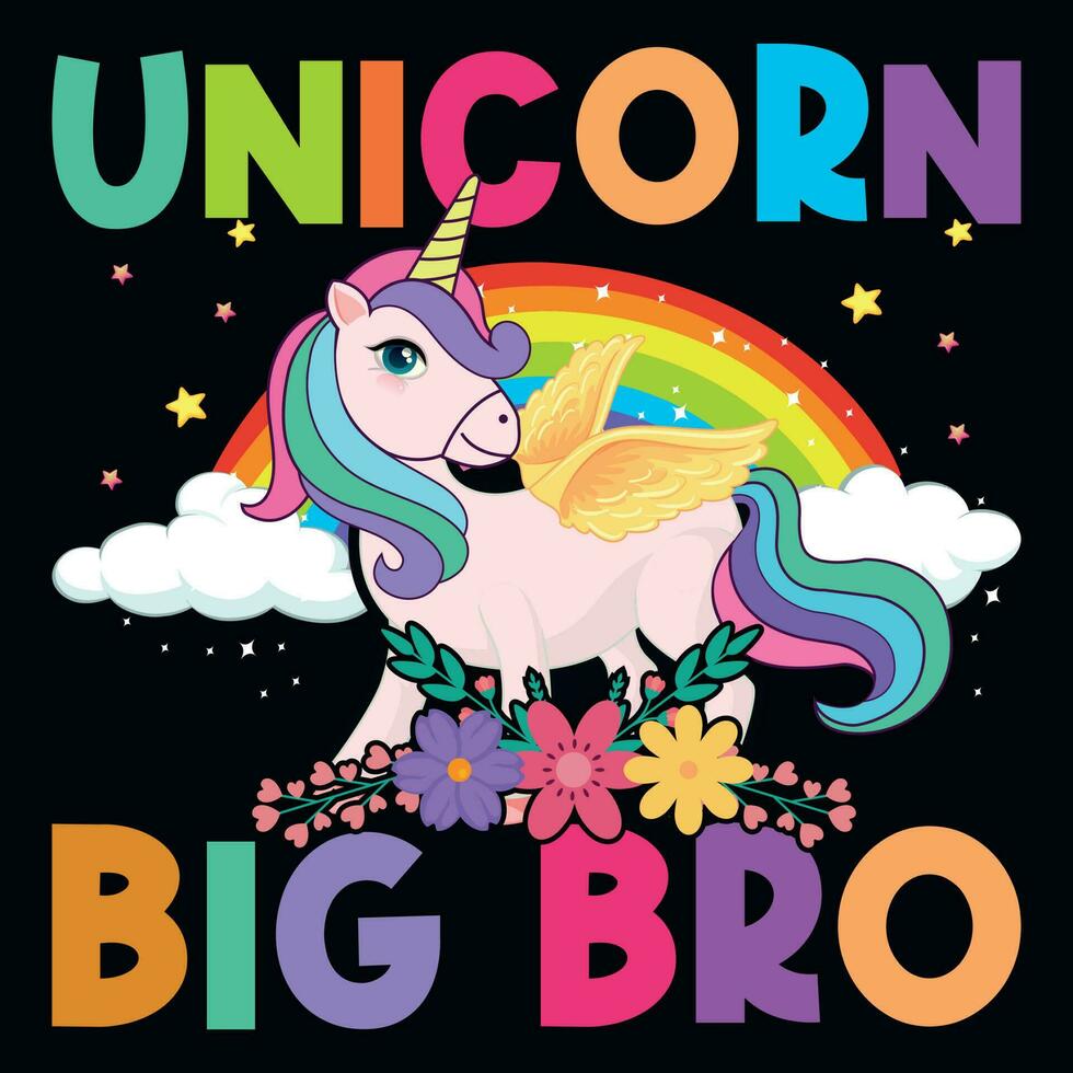 Licorne gros mon frère graphique T-shirt conception vecteur