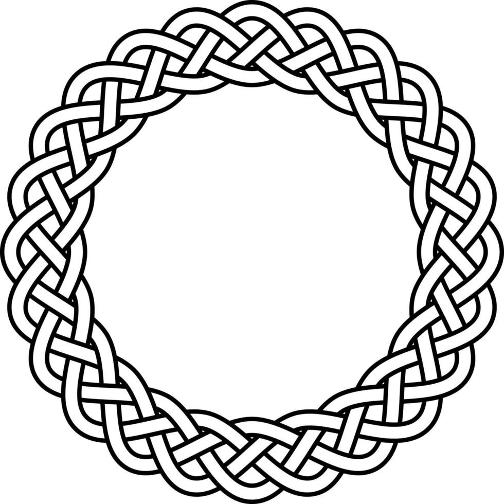 tressé tricoté guilloché rosette cadre, circulaire celtique scandinave noueux modèle vecteur