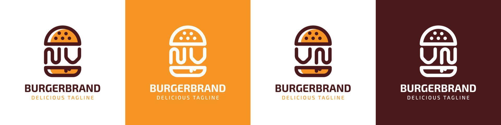 lettre nv et vn Burger logo, adapté pour tout affaires en relation à Burger avec nv ou vn initiales. vecteur