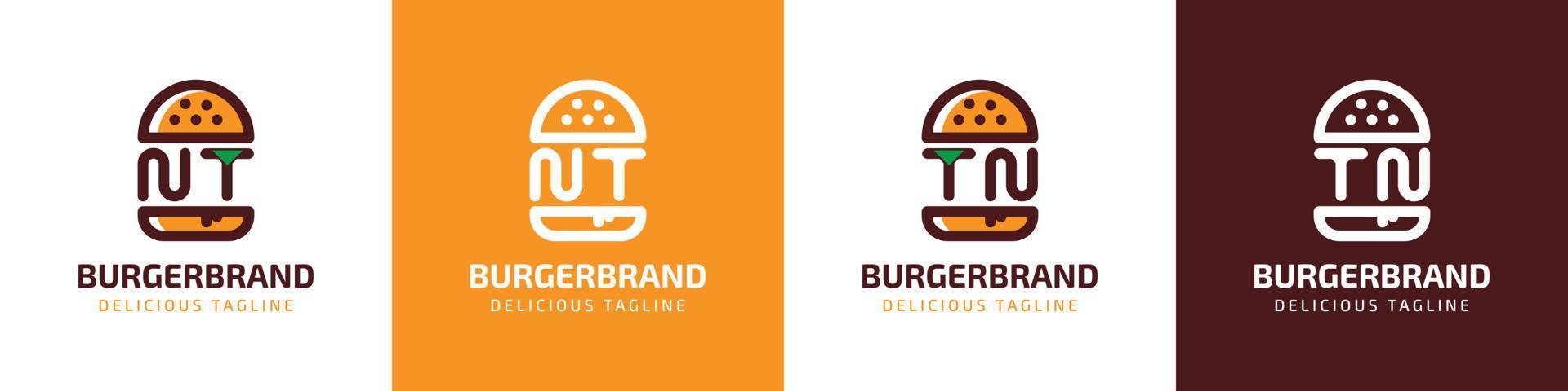 lettre NT et tn Burger logo, adapté pour tout affaires en relation à Burger avec NT ou tn initiales. vecteur