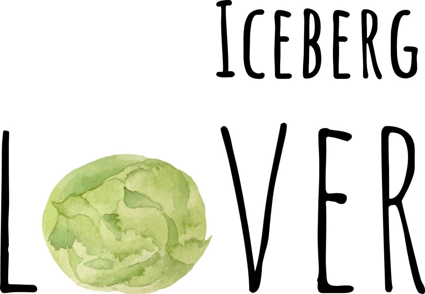 aquarelle illustration de vert iceberg. Frais brut des légumes. iceberg amoureux illustration vecteur