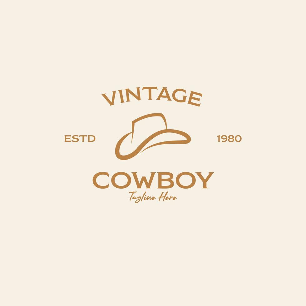 vecteur cow-boy chapeau logo conception concept illustration modèle idée