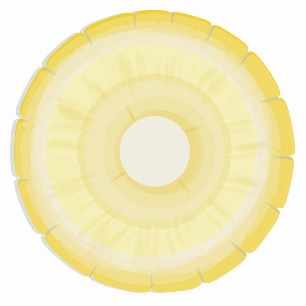 illustration d'une tranche d'ananas, isolé sur fond blanc, gros plan. vecteur