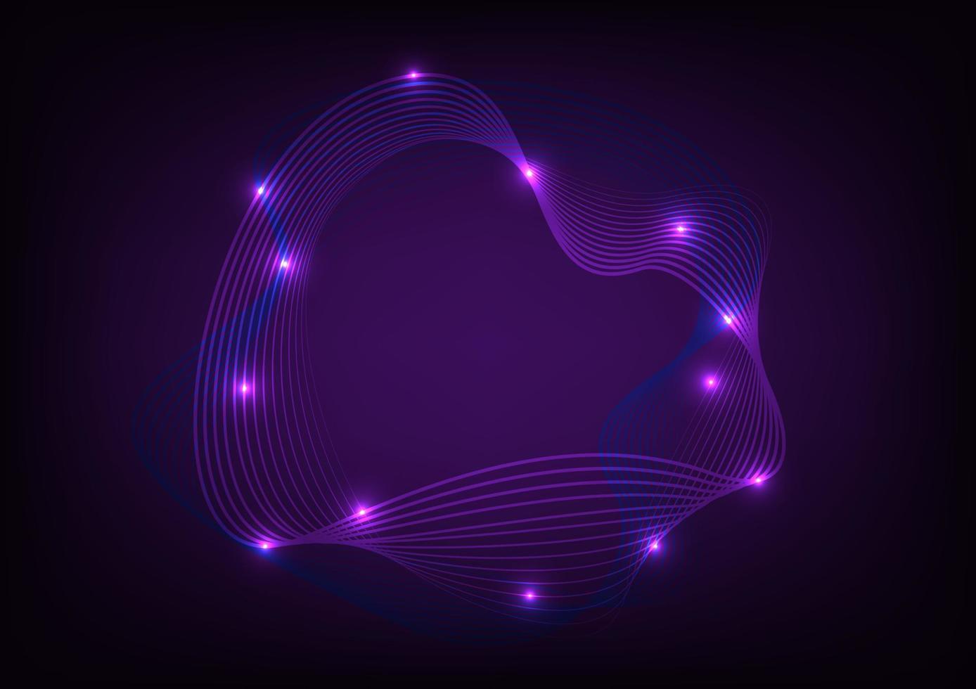 abstrait désordonné lignes néon vague dynamique violet foncé Contexte vecteur