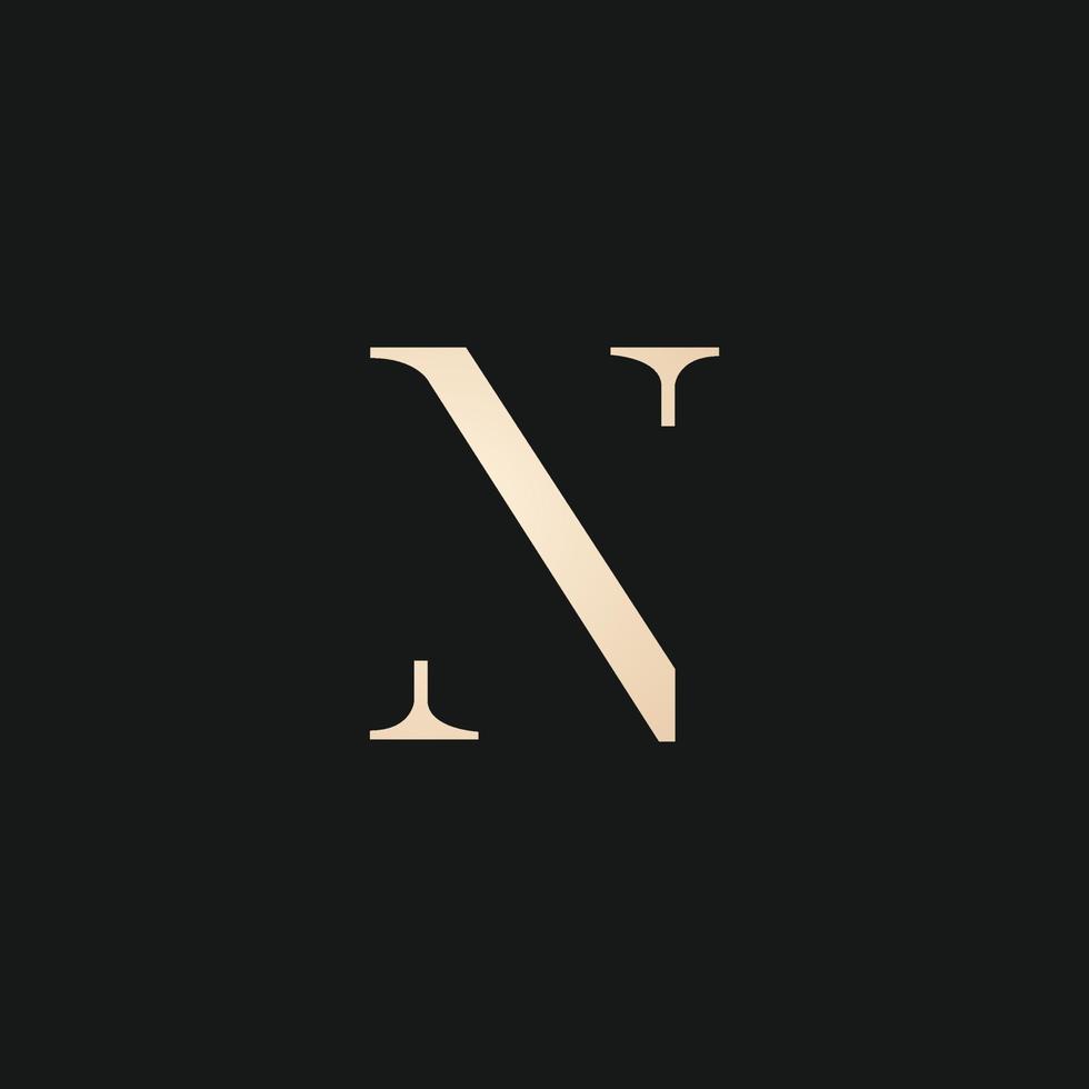 luxe et moderne n lettre logo conception vecteur