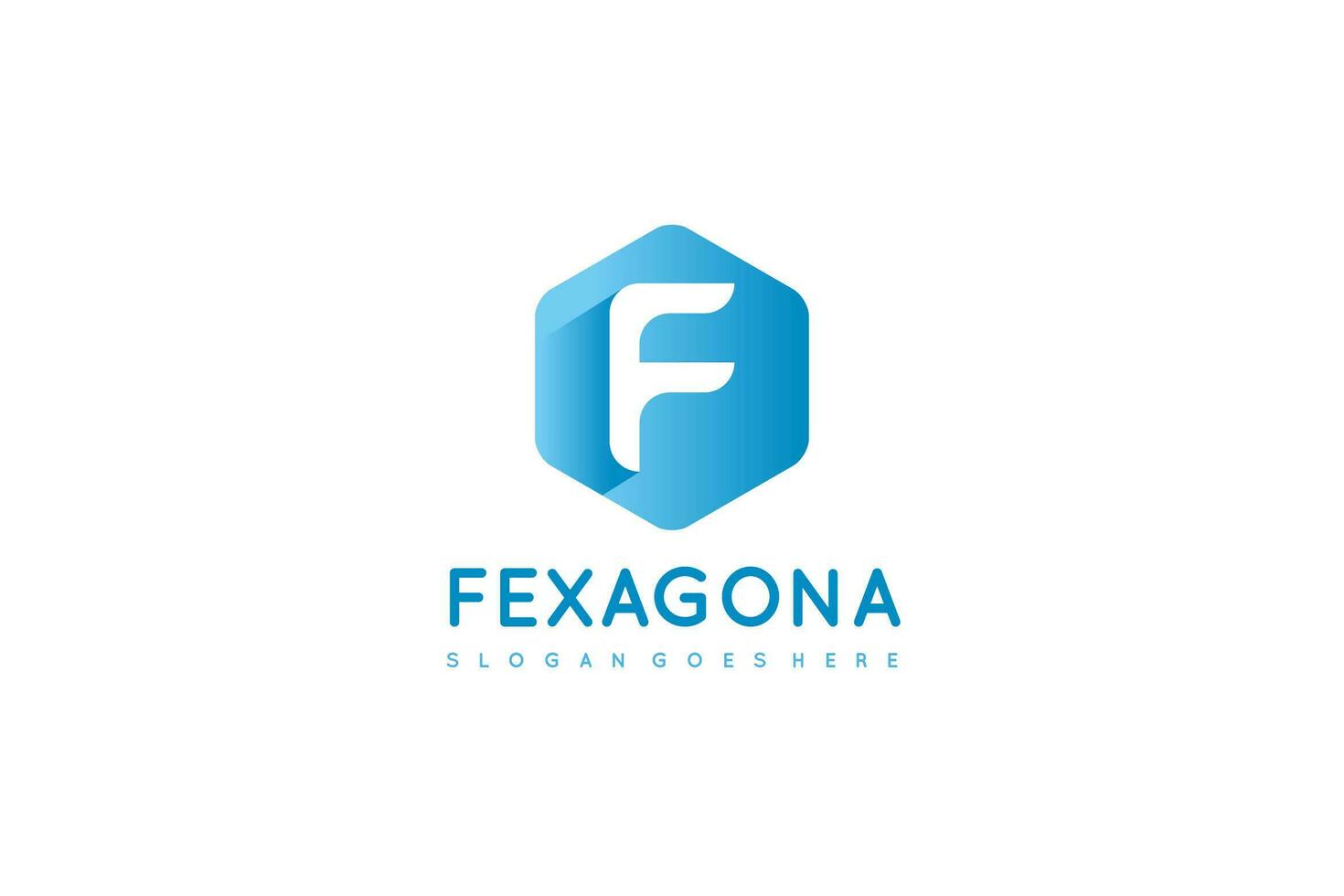 F Lettre-Hexagone Logo vecteur