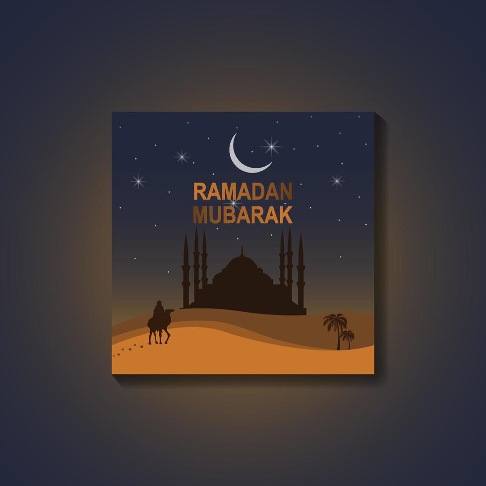 Ramadan mubarak social médias modèle. vecteur