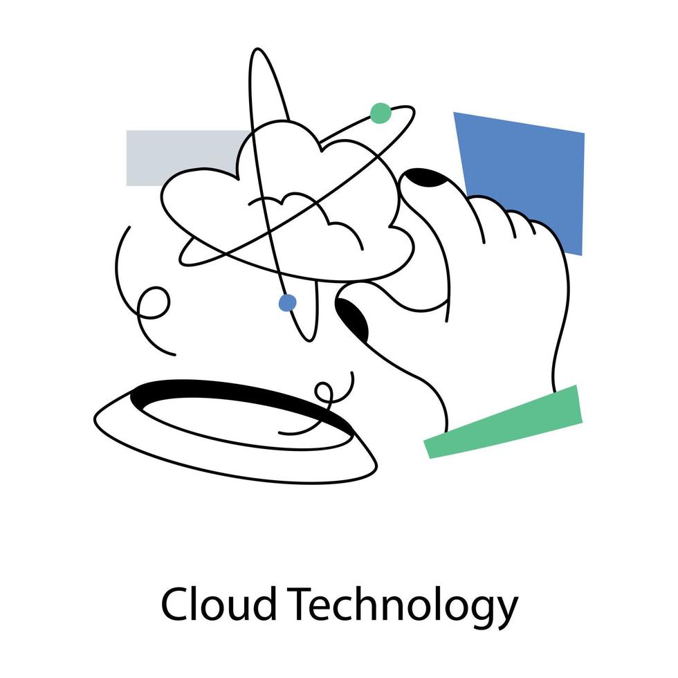 technologie cloud à la mode vecteur