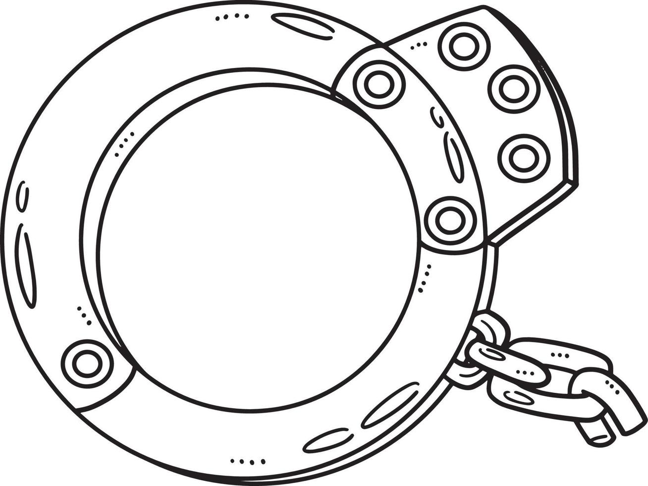 passer les menottes isolé coloration page pour des gamins vecteur