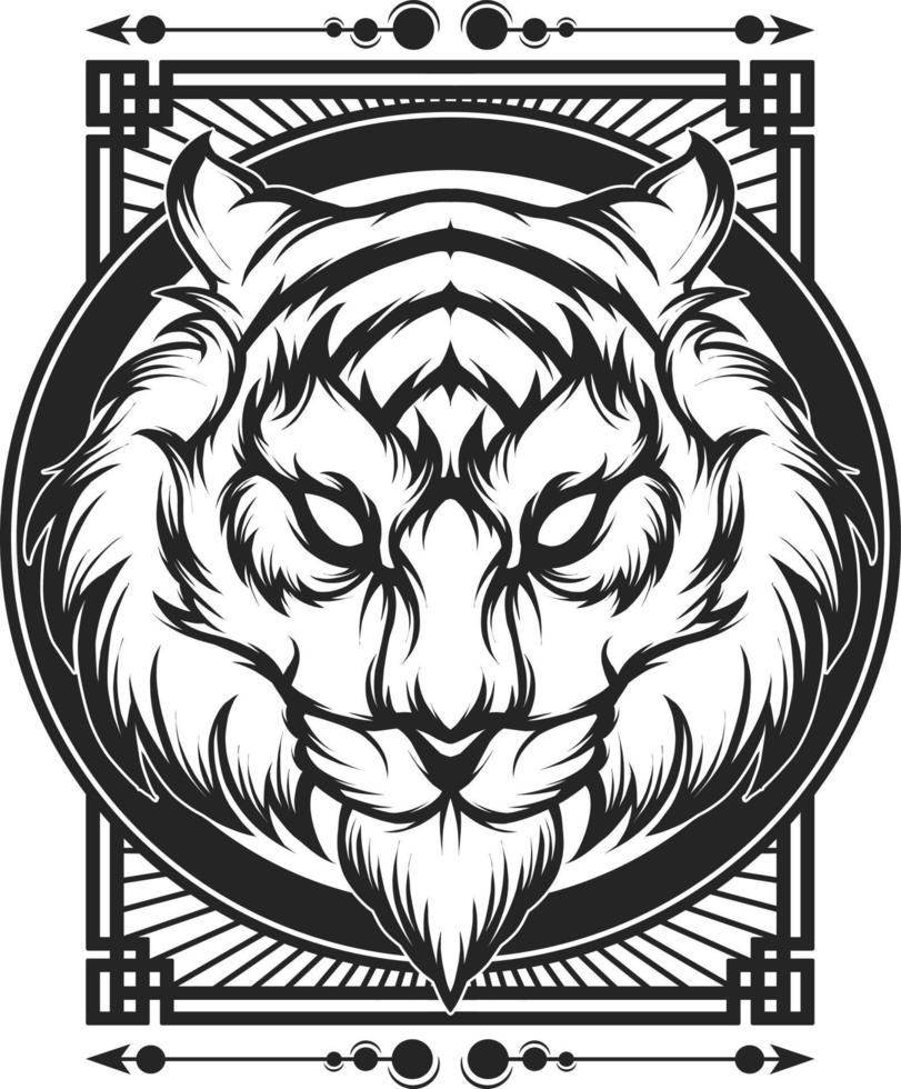 tigre tête vecteur mascotte logo