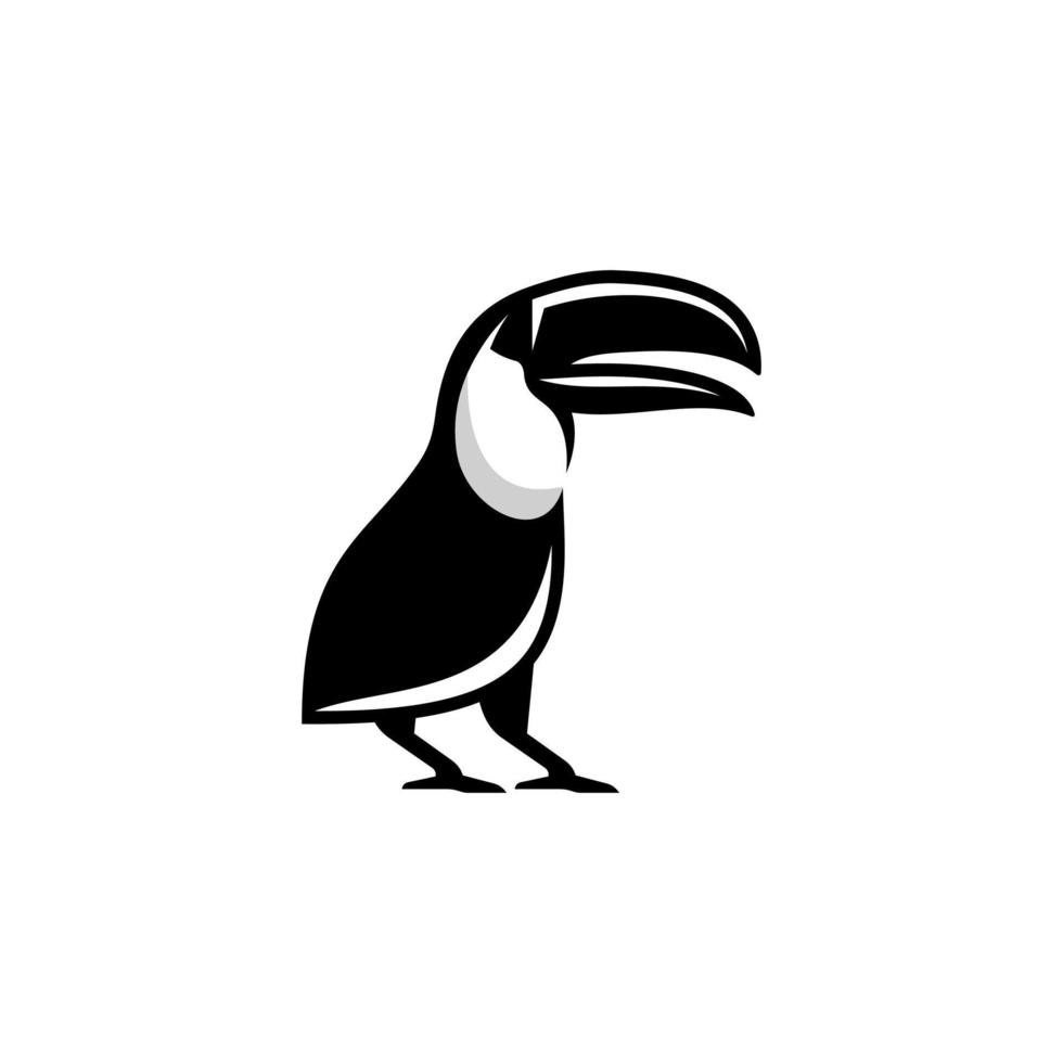 toucan ligne art et noir illustration adapté pour tout les industries vecteur