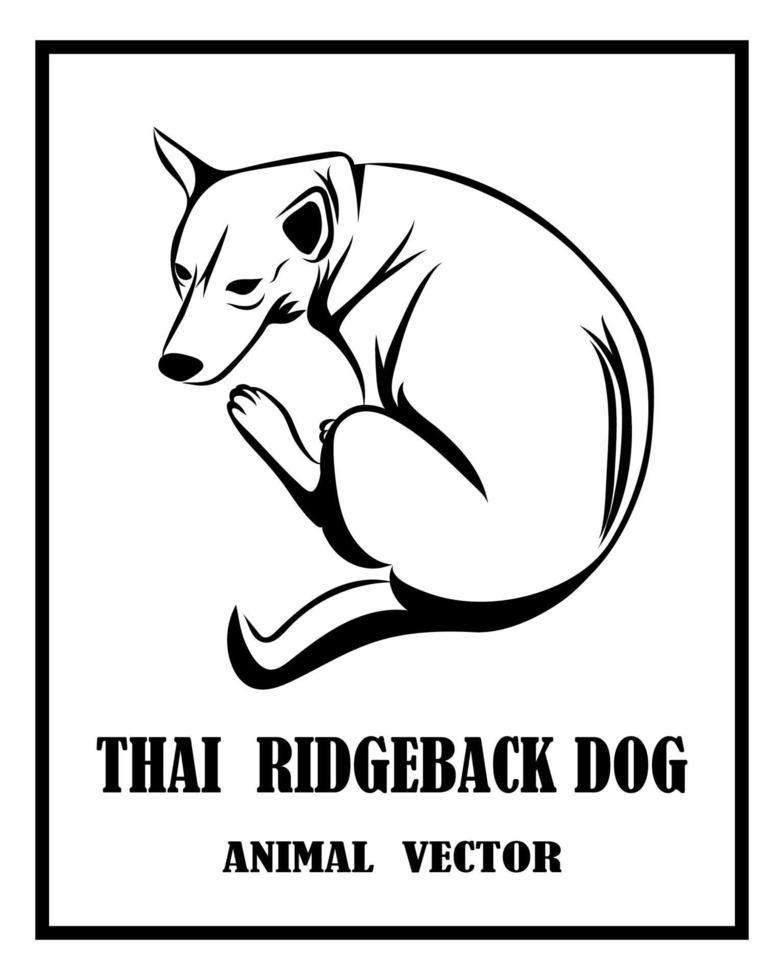 Thai Ridgeback chien noir et blanc vecteur eps 10