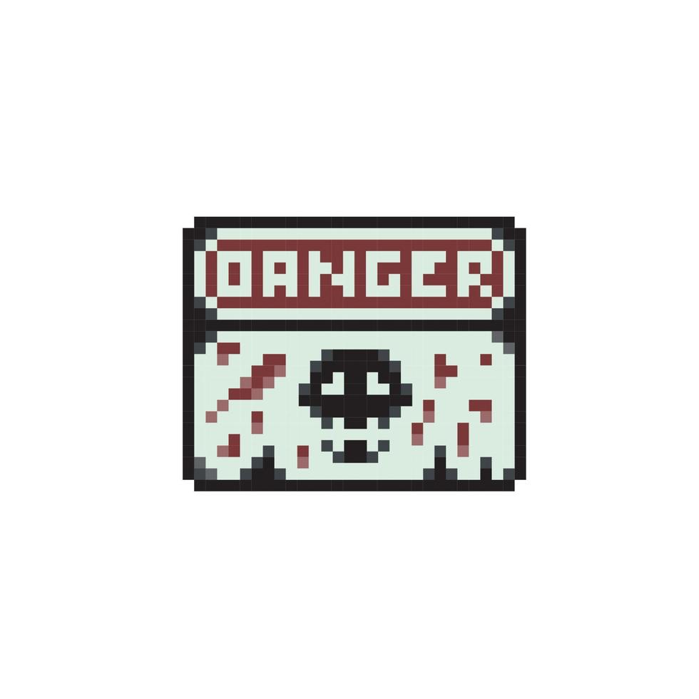 danger signe dans pixel art style vecteur