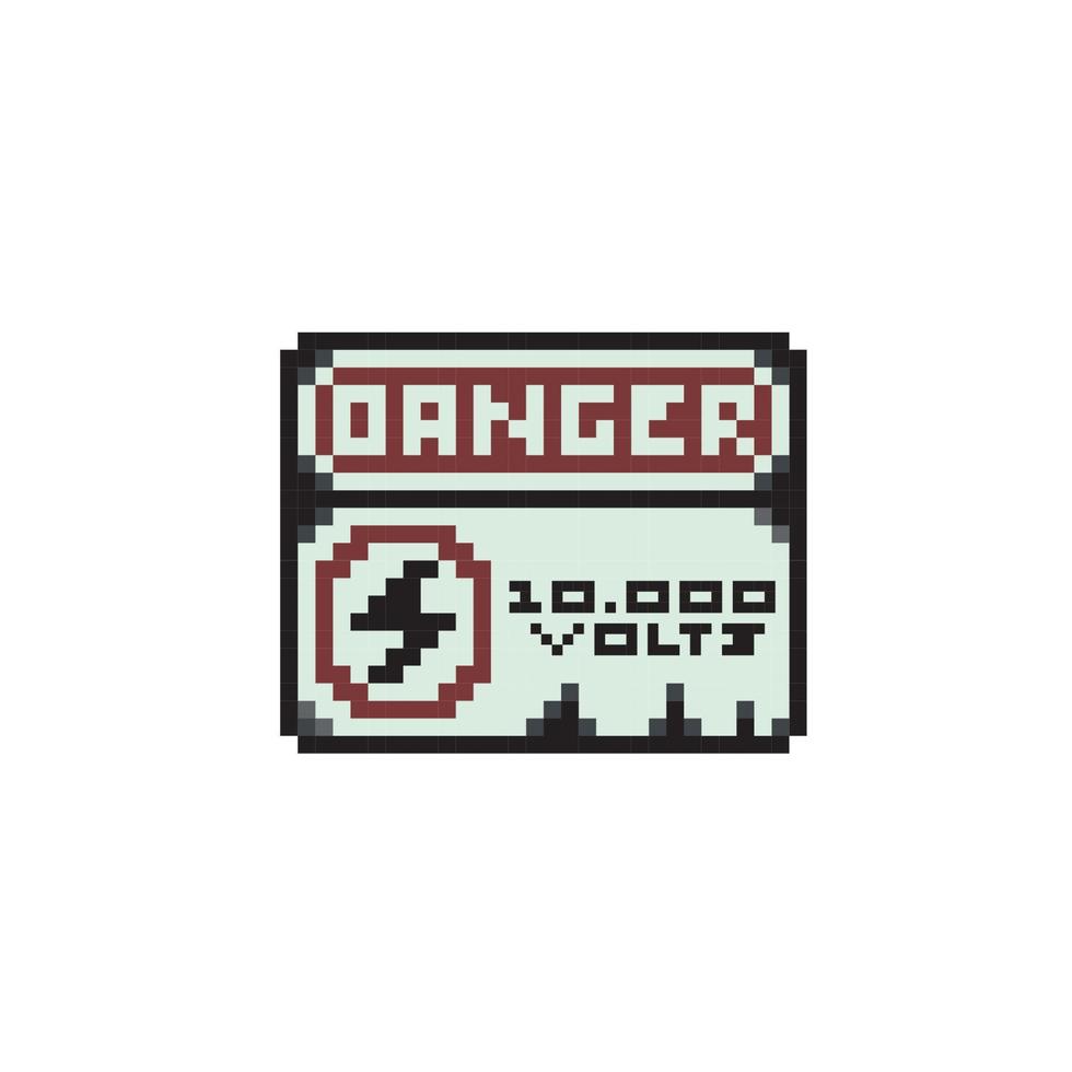 danger signe dans pixel art style vecteur