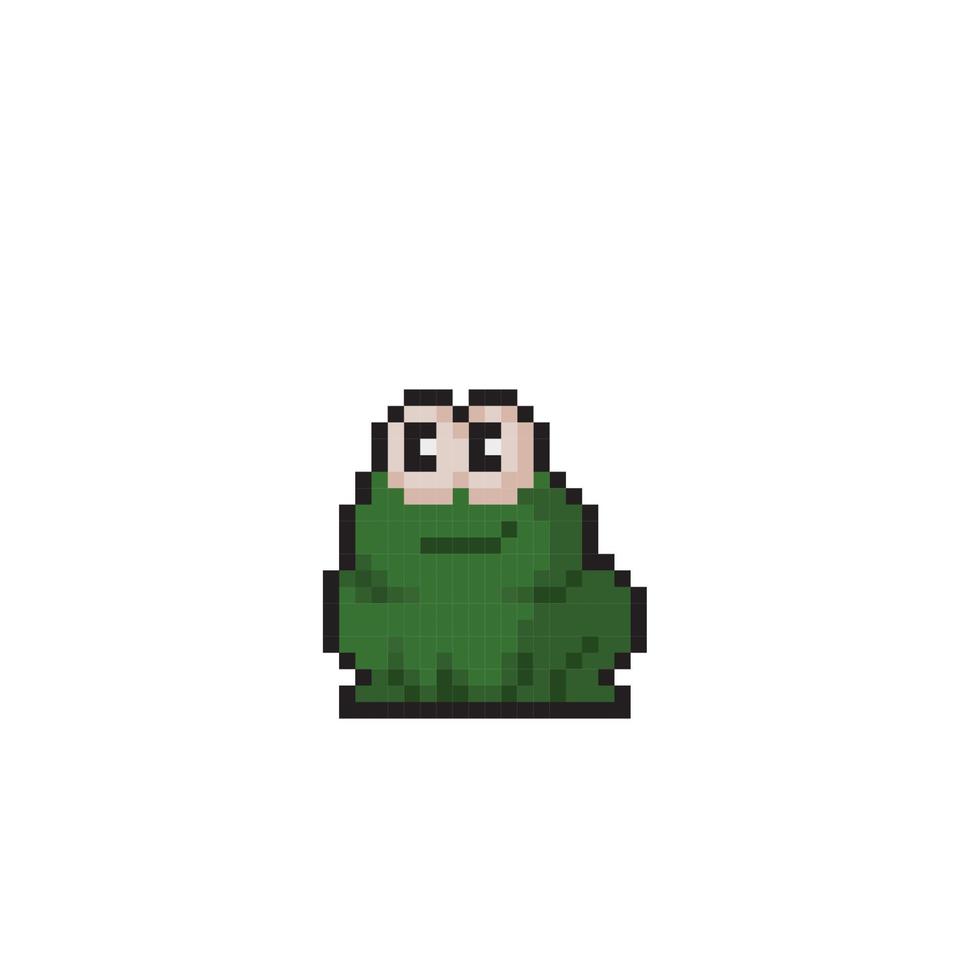 vert grenouille dans pixel art style vecteur