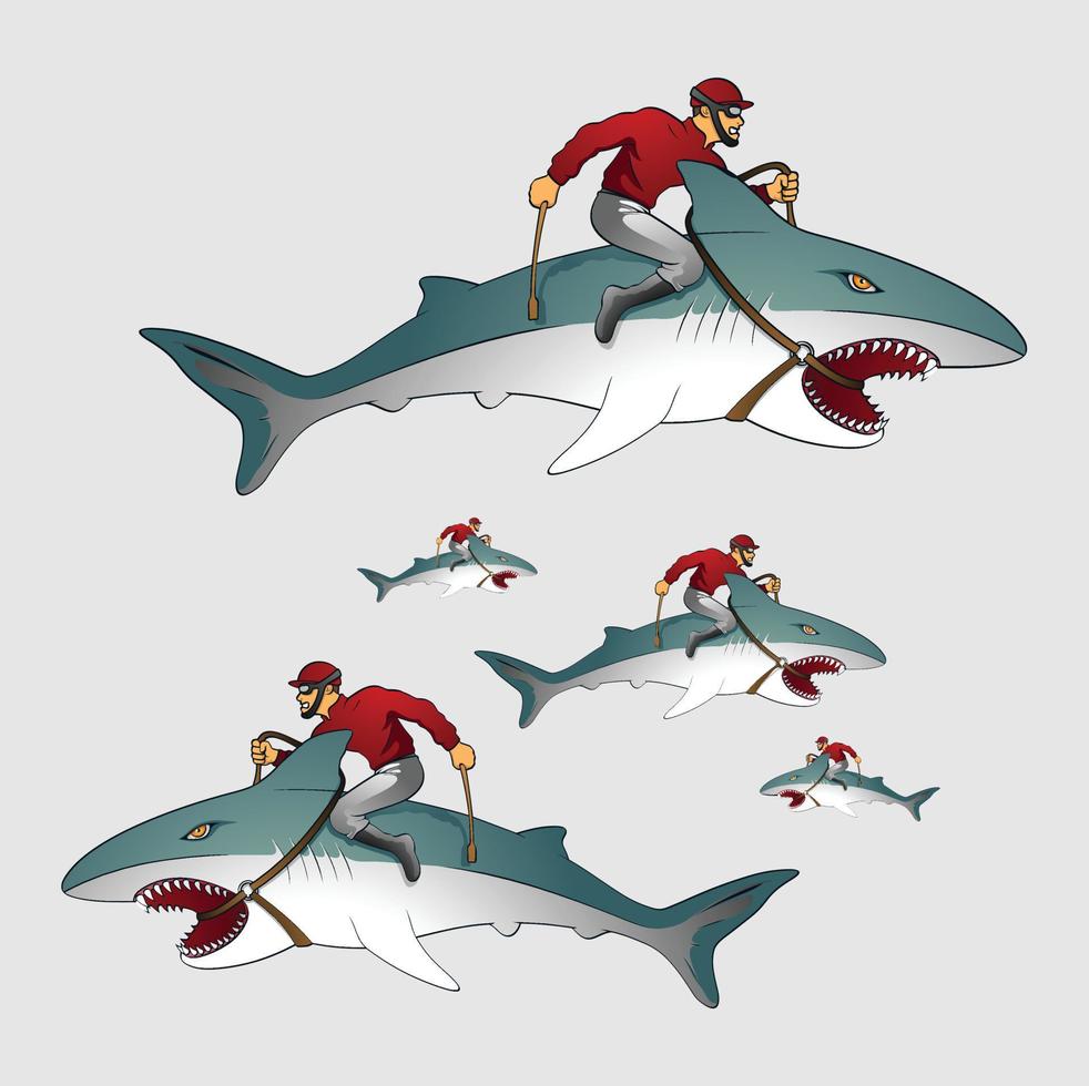 esprit requin jockey illustration vecteur