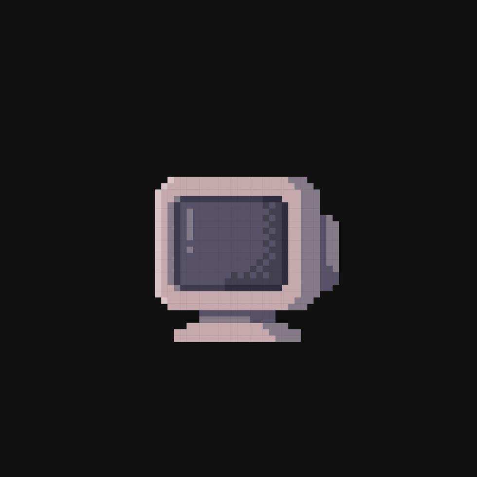 moniteur dans pixel art style vecteur