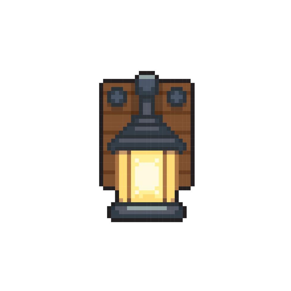 lampe dans pixel art style vecteur