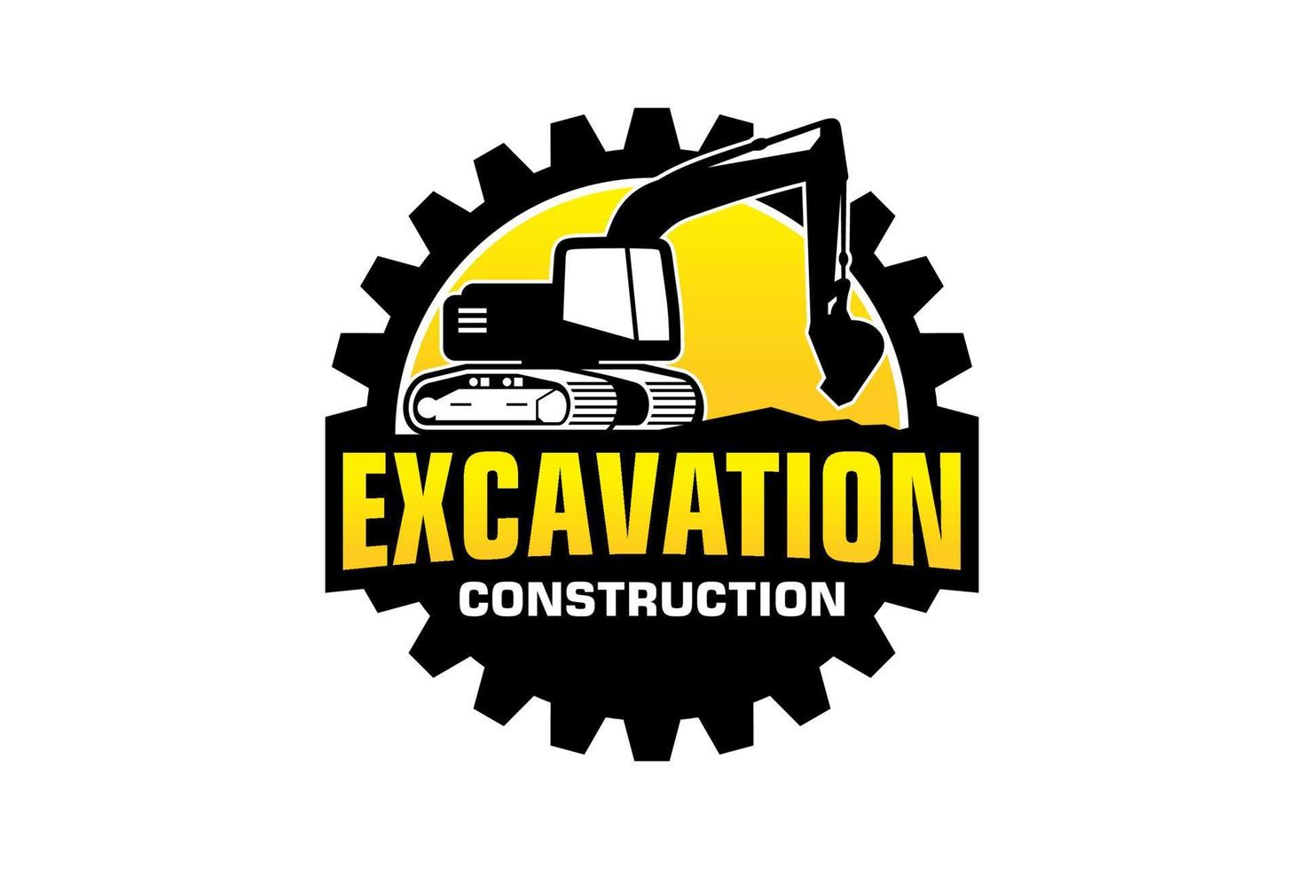 excavatrice logo modèle vecteur. lourd équipement logo vecteur pour construction entreprise.