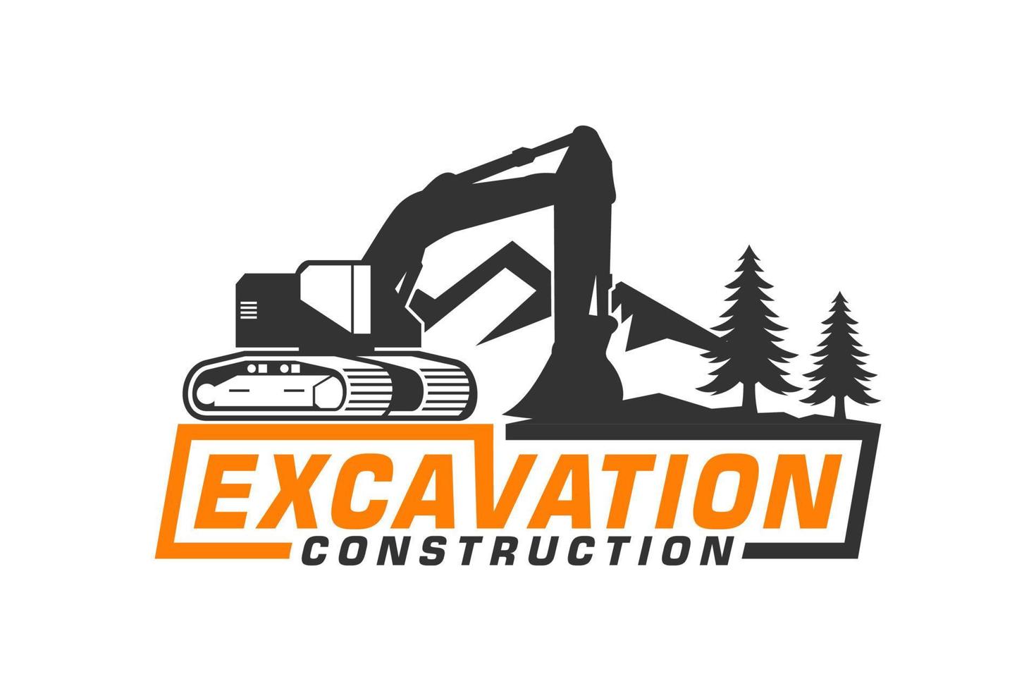 excavatrice logo modèle vecteur. lourd équipement logo vecteur pour construction entreprise.