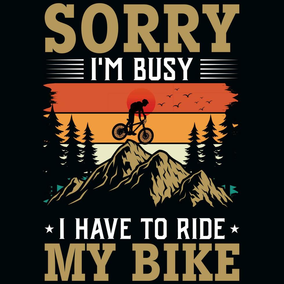 Montagne Cyclisme aventures T-shirt conception vecteur