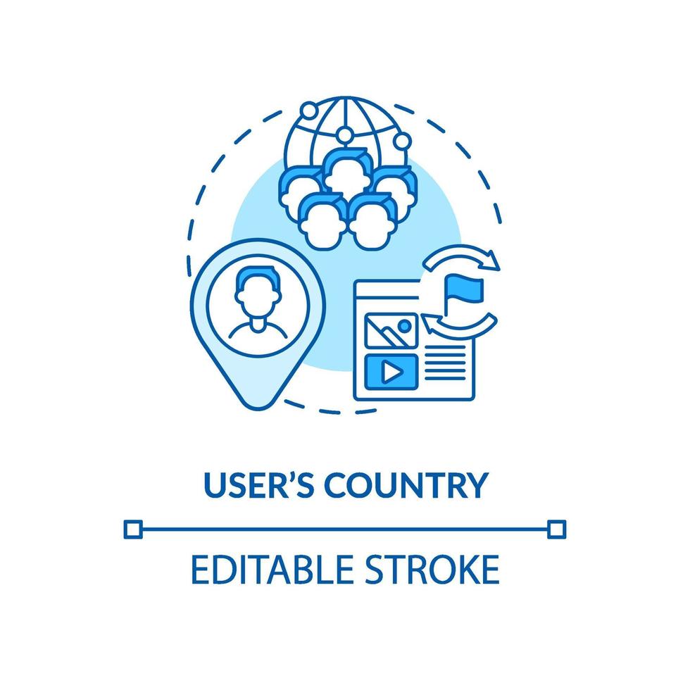 icône de concept de pays utilisateur bleu vecteur