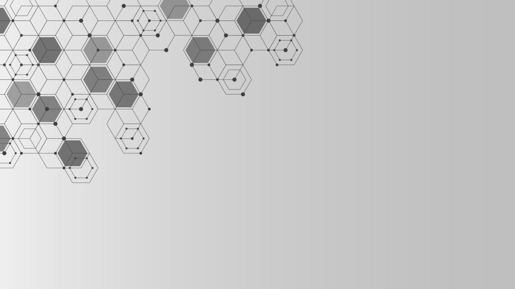 abstrait hexagonal avec particules. médical, chimie, médecine, technologie, science Contexte conception concept. vecteur illustration.