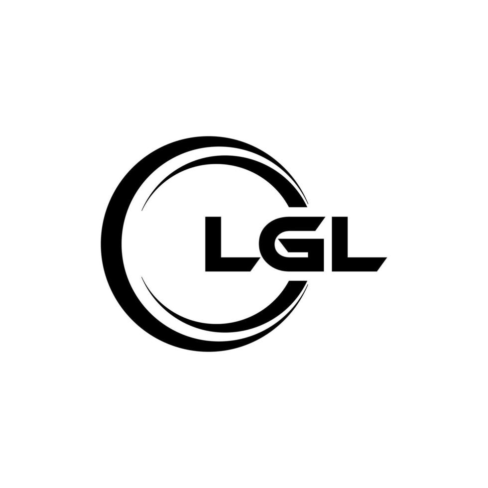 lgl lettre logo conception dans illustration. vecteur logo, calligraphie dessins pour logo, affiche, invitation, etc.