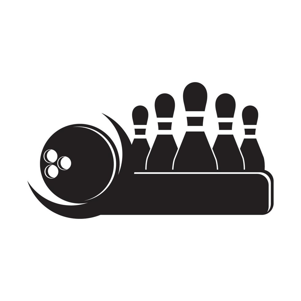 bowling icône logo, illustration modèle conception vecteur