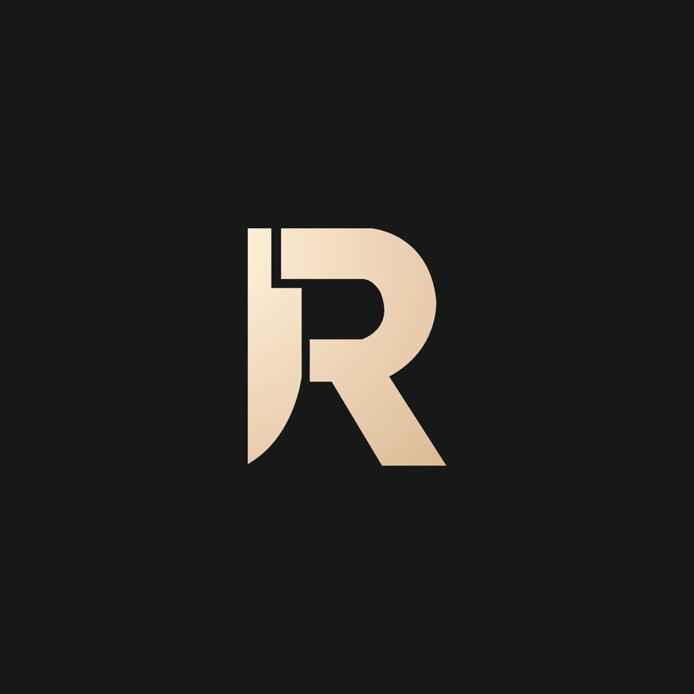 luxe et moderne r lettre logo conception vecteur