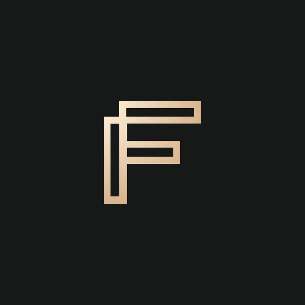 luxe et moderne F contour logo conception vecteur
