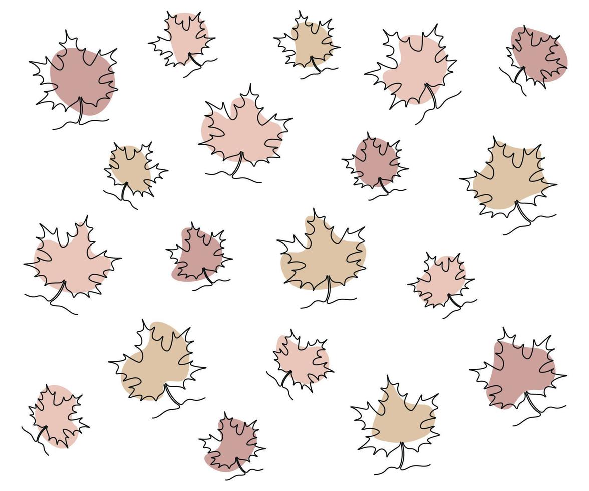 abstrait érable feuille modèle continu un ligne dessin vecteur