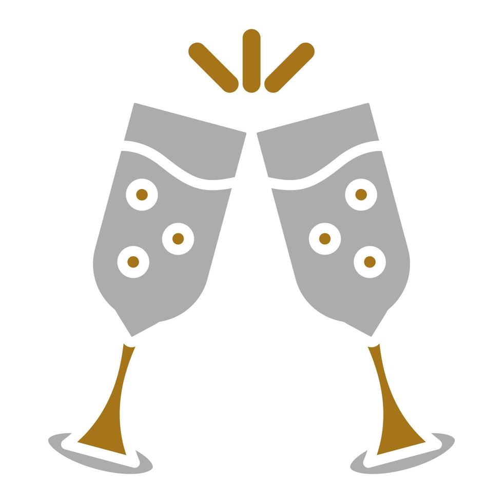 Champagne des lunettes vecteur icône style
