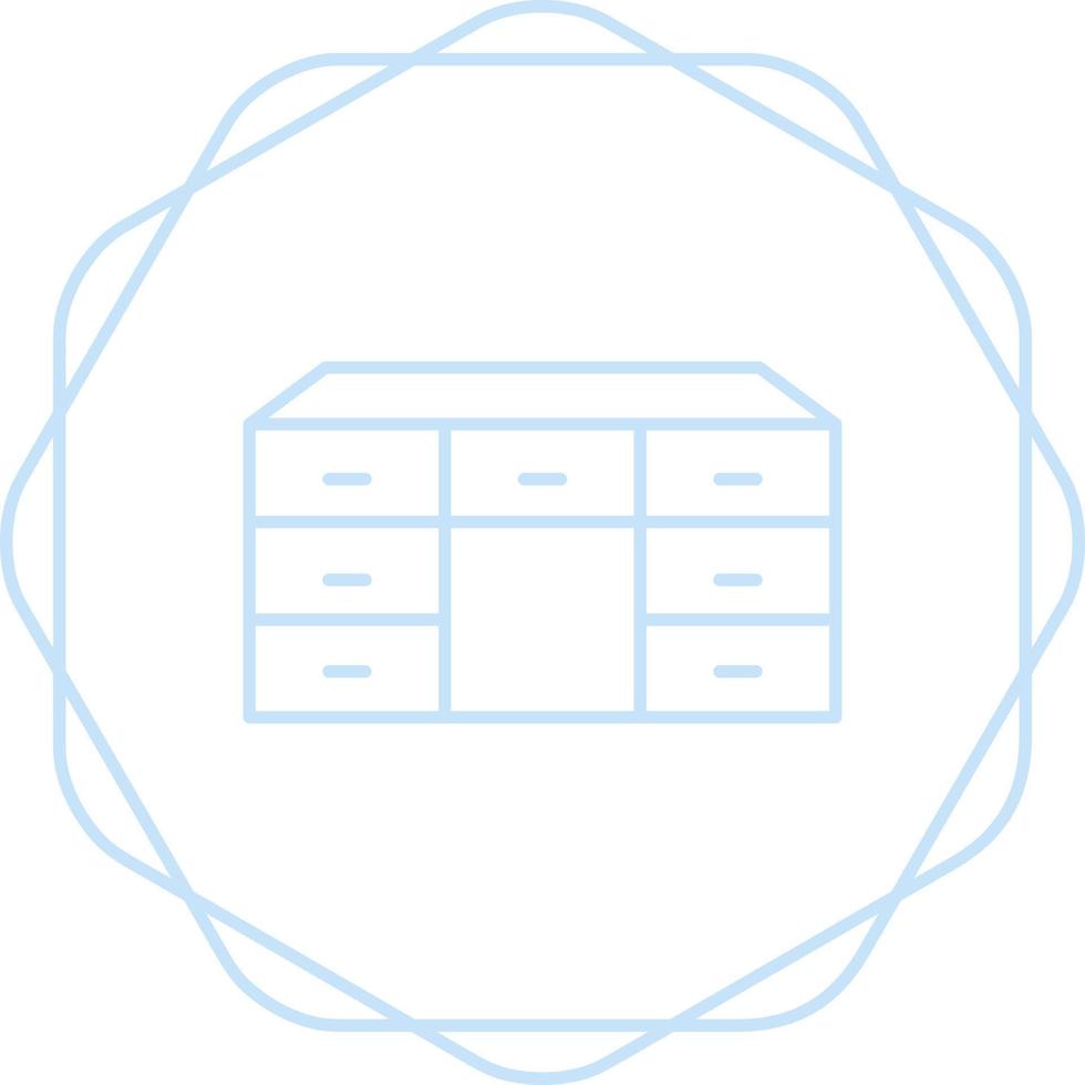 table avec icône de vecteur de tiroirs