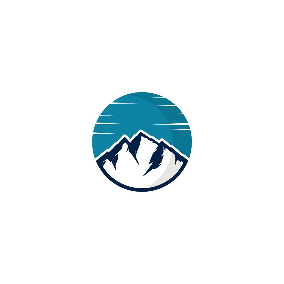 Montagne logo avec Soleil sur il vecteur