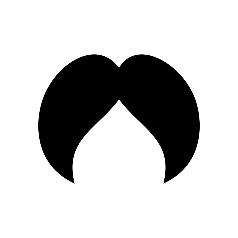 noir silhouette de une moustache vecteur