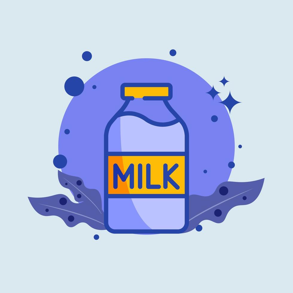 Lait plat illustration. boisson panneaux vecteur illustration.