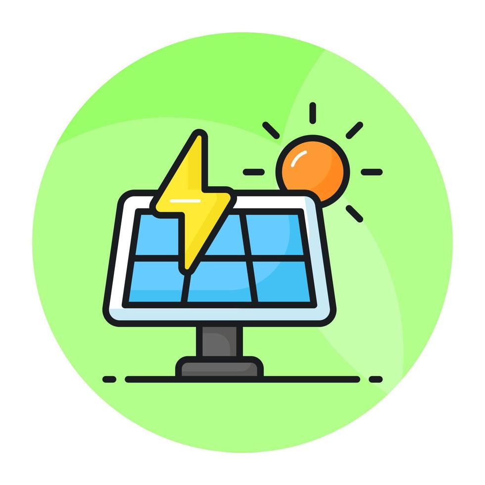 solaire panneau et Soleil montrant concept icône de solaire énergie, renouvelable énergie icône vecteur