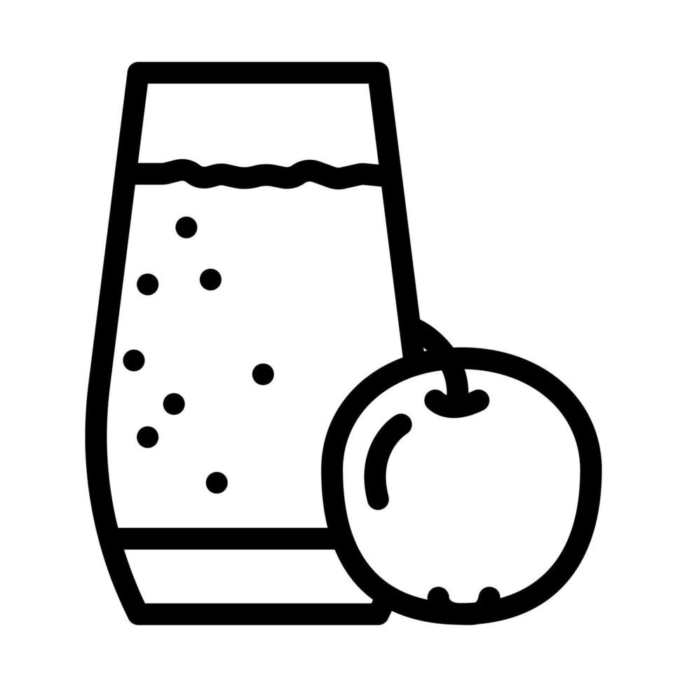 Pomme jus smoothie boisson ligne icône vecteur illustration